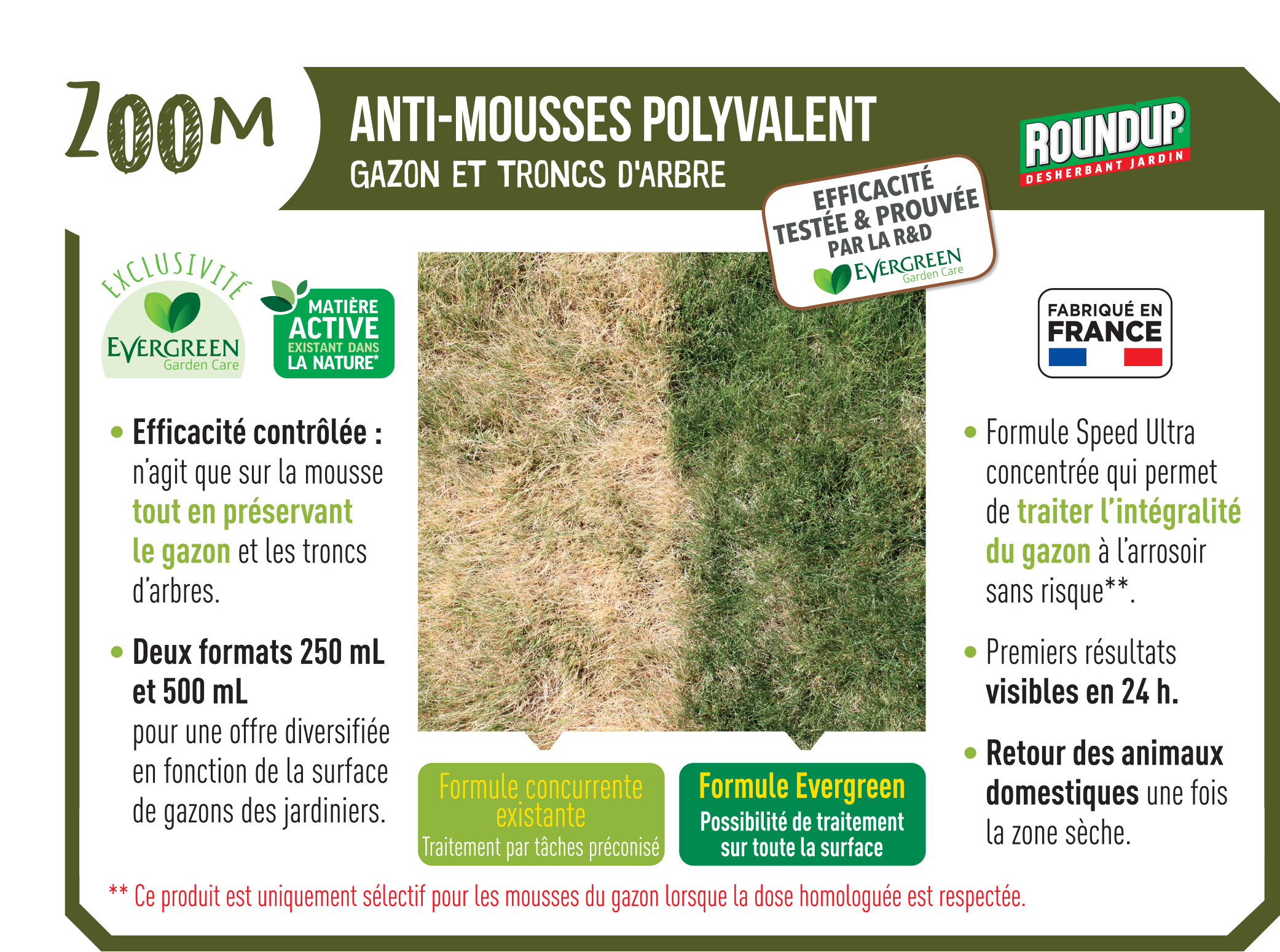 Roundup - Anti-mousses gazon troncs d'arbres 500 ml - Imagen 2