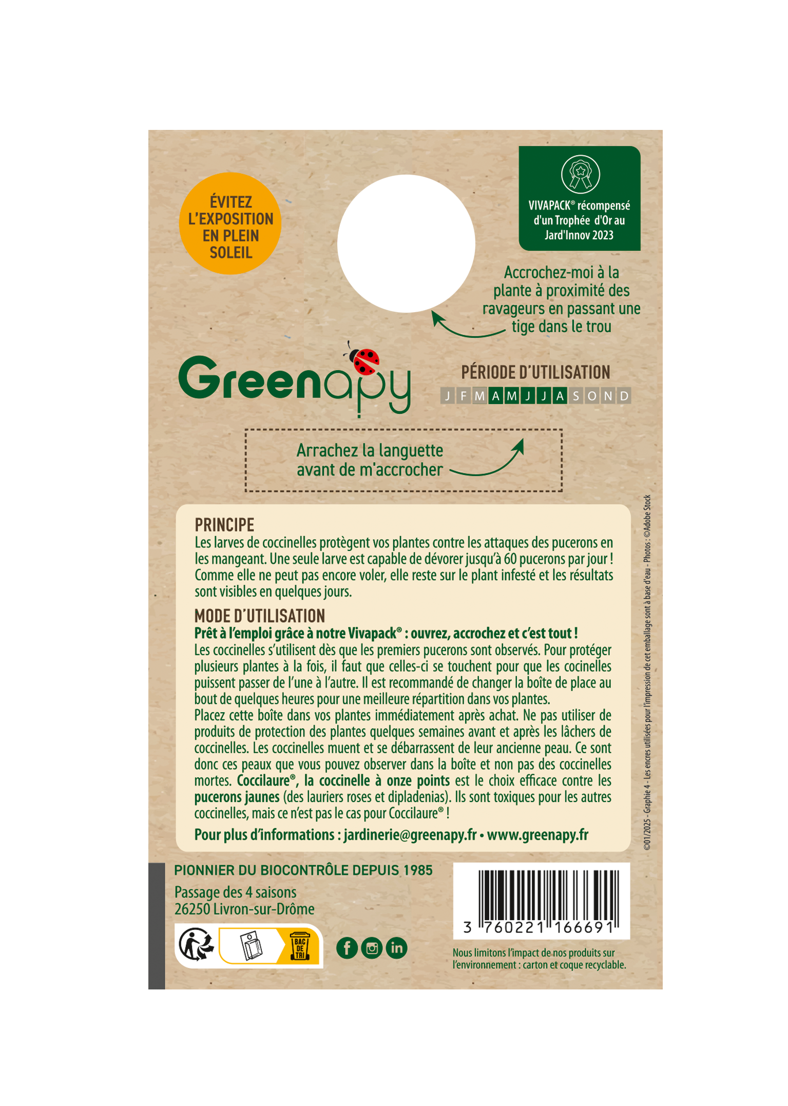Greenapy - Coccinelles 30 larves Coccilaure anti pucerons Vivapack - Greenapy - Image 5