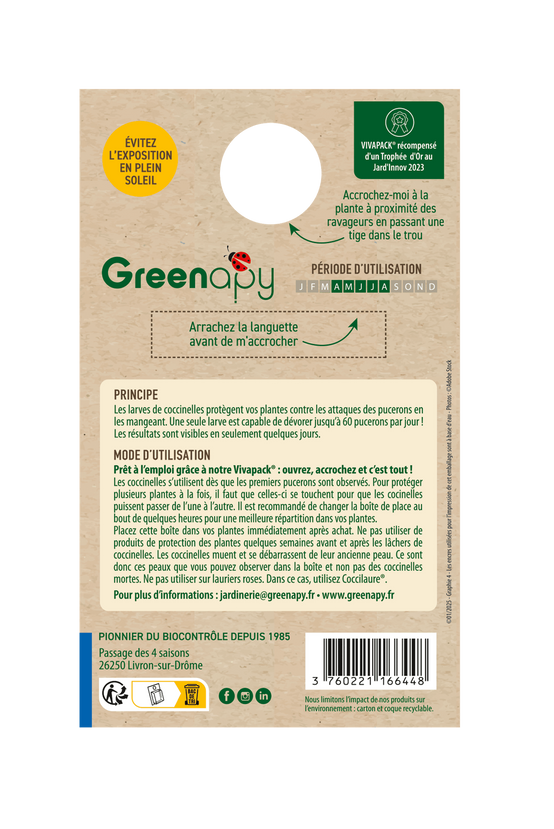 Greenapy - Coccinelles 50 larves Coccifly anti pucerons Vivapack - Greenapy - Image 6