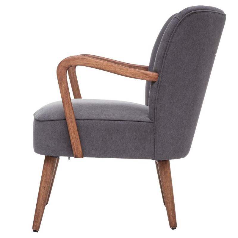 Fauteuil Chiara tissu gris L.62.5 P.71 H.79 cm - Atmosphera - Imagen 1