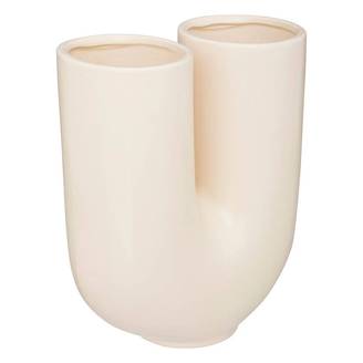 Vase U céramique blanc chaud H 25 cm - ATMOSPHERA