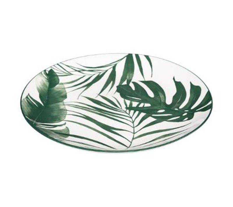Assiette plate Palme porcelaine vert Ø. 26.6-H.2.5 cm - Image 2