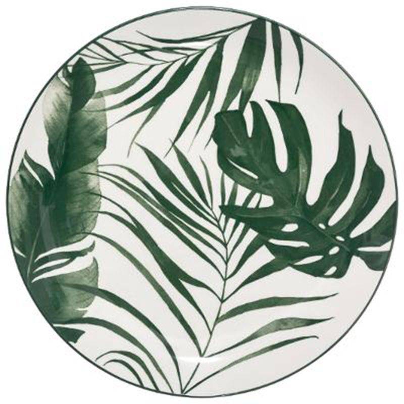 Assiette plate Palme porcelaine vert Ø. 26.6-H.2.5 cm - Image 3