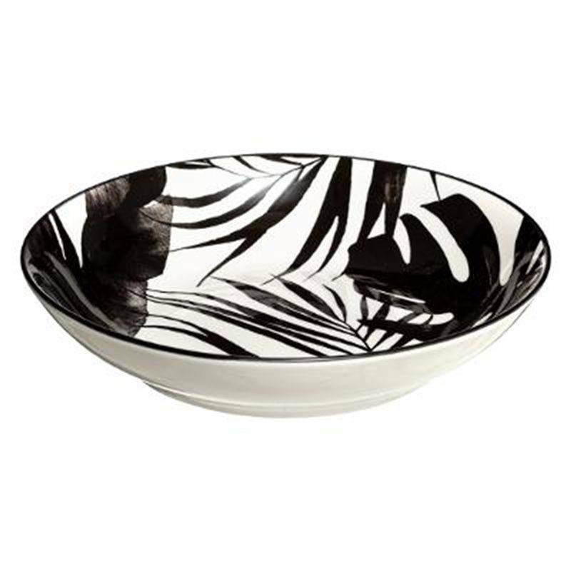 Lot de 6 assiettes creuses Palme en porcelaine noire Ø20.2 H.4 cm - Image 2