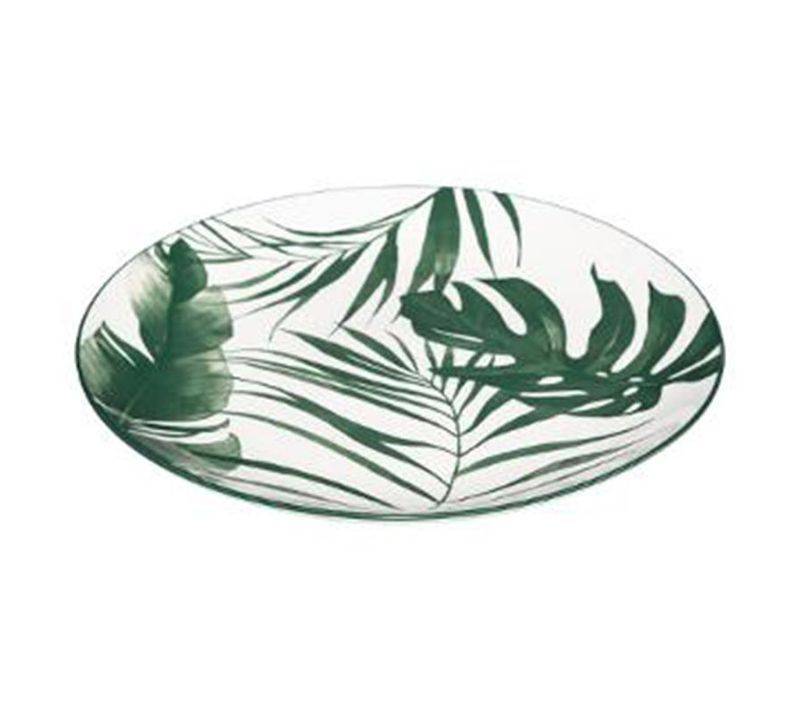 Lot de 6 assiettes à dessert palmes en porcelaine vert Ø. 19 cm - Image 3