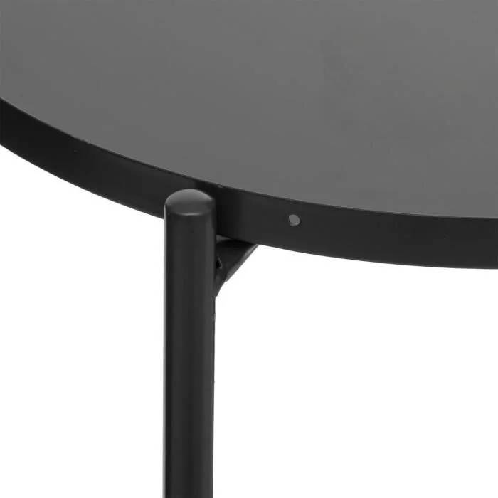 Table d'appoint Salon Métal Noir Ø 45 cm H 52,5 cm - ATMOSPHERA - Image 4