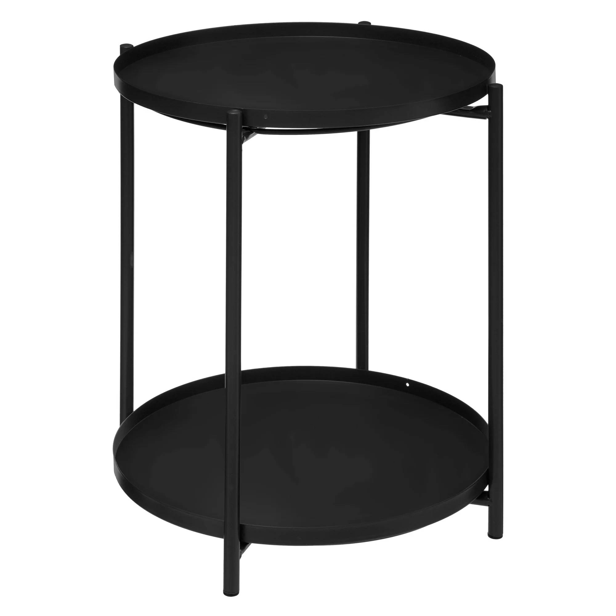 Table d'appoint Salon Métal Noir Ø 45 cm H 52,5 cm - ATMOSPHERA