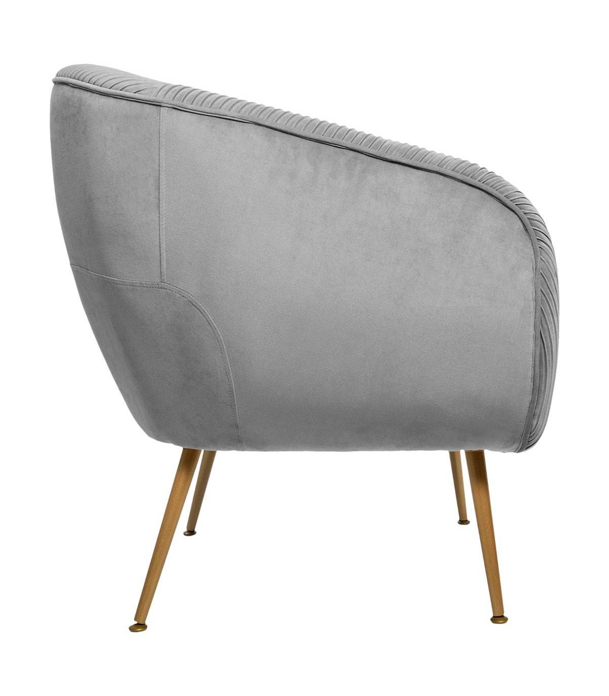 Fauteuil Solaro en velours plissé gris L.74 x P.70 x H.78 cm - Atmosphera - Image 6