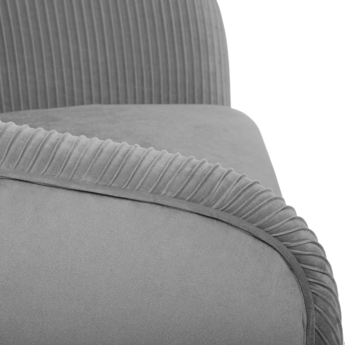 Fauteuil Solaro en velours plissé gris L.74 x P.70 x H.78 cm - Atmosphera - Image 8