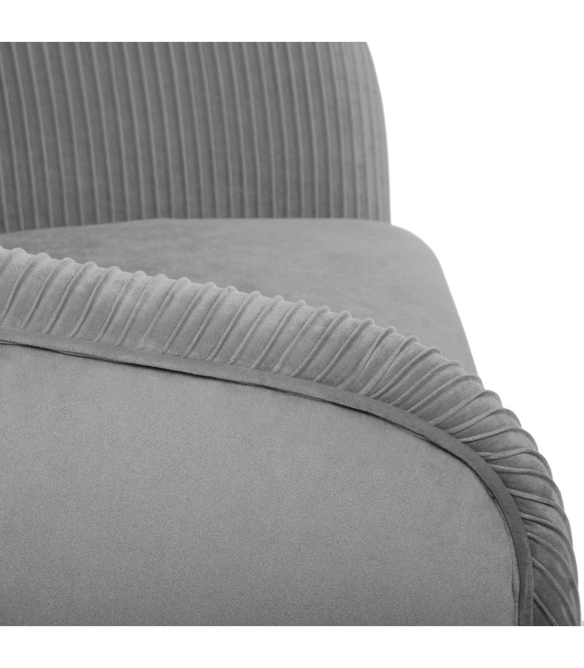 Fauteuil Solaro en velours plissé gris L.74 x P.70 x H.78 cm - Atmosphera - Image 4