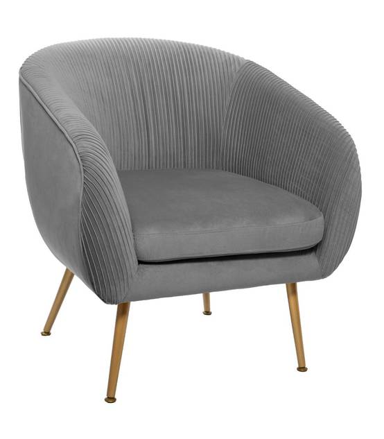Fauteuil Solaro en velours plissé gris L.74 x P.70 x H.78 cm - Atmosphera - Image 5