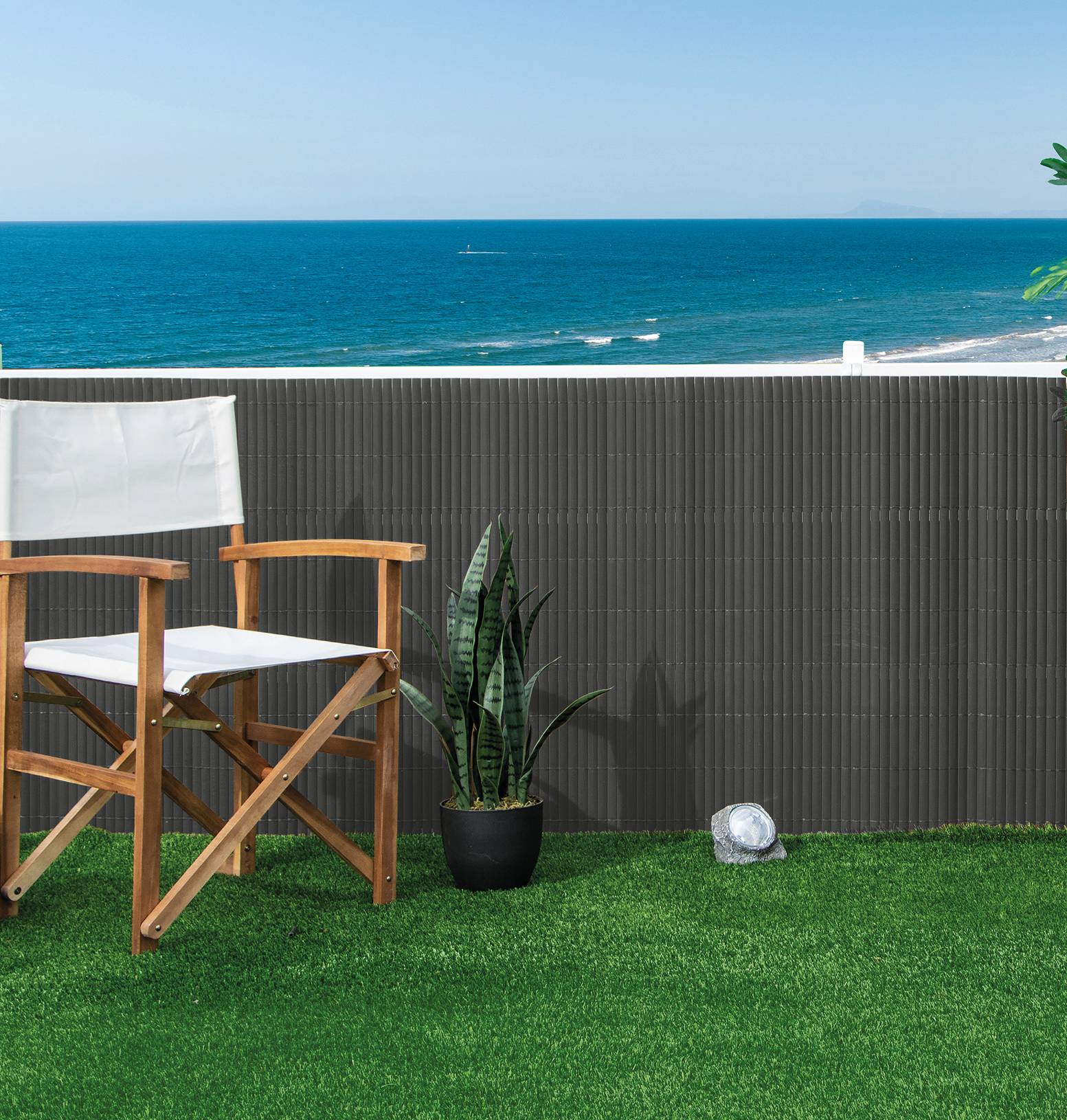 Canisse PVC double face anthracite L.3 m H.1 m ép.20 mm - Nortene - Imagen 3