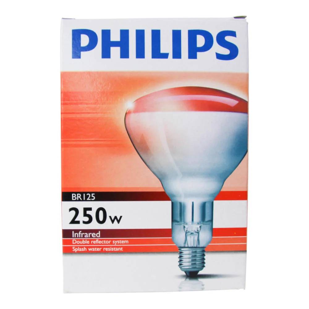 Ampoule infrarouge halogène E27 250W rouge PHILIPS - Image 5