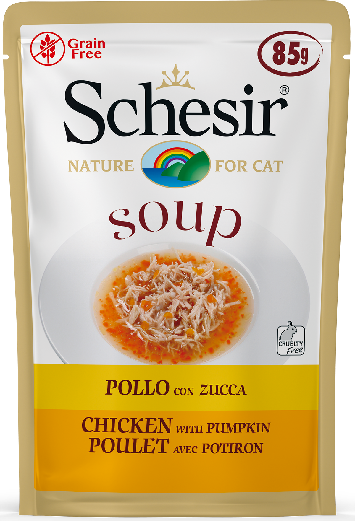 SCHESIR CHAT SOUPE POULET/CITROUILLE  s/ 85gr