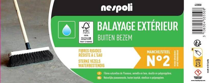 Tête de balai extérieur fibres naturelles NESPOLI