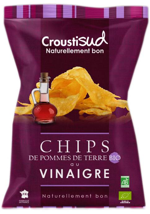 Croustisud - Chips bio de pommes de terre au vinaigre 100 g - Croustisud