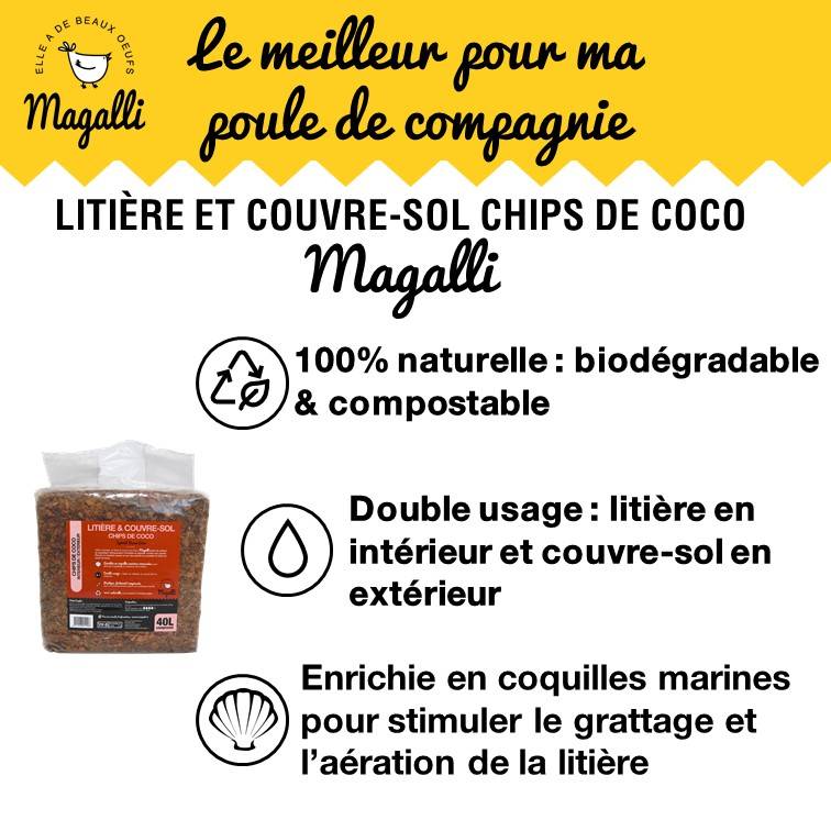 Magalli - Litière couvre-sol pour poulailler aux chips de coco - MAGALLI - Image 3