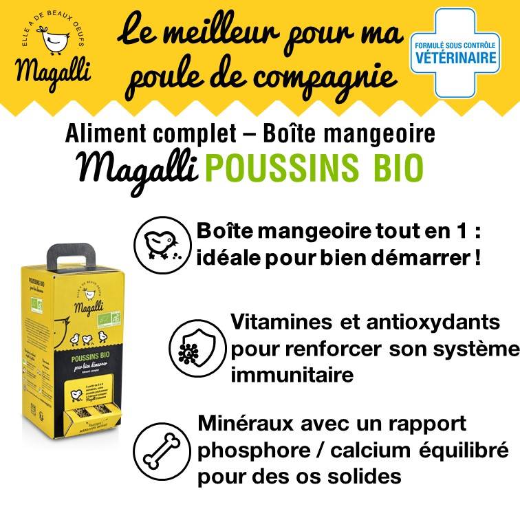 Magalli - Aliment Complet Bio Poussins Mangeoire Intégrée - MAGALLI - Imagen 3
