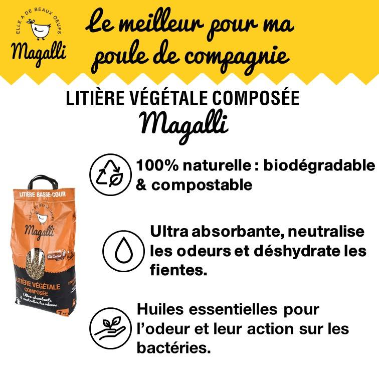 Magalli - Litière végétale pour poules ultra absorbante au cacao 7 Kg - Image 5