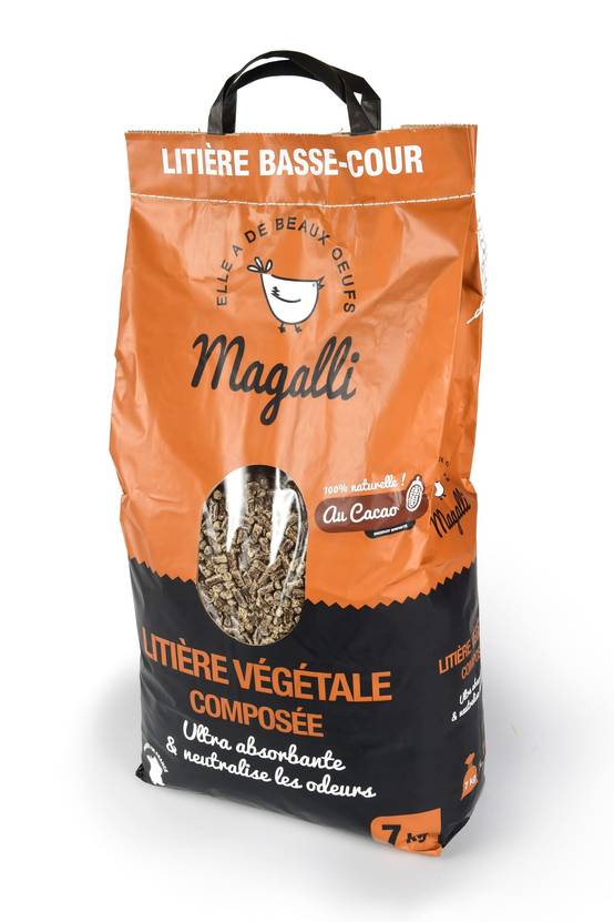 Magalli - Litière végétale pour poules ultra absorbante au cacao 7 Kg - Image 1