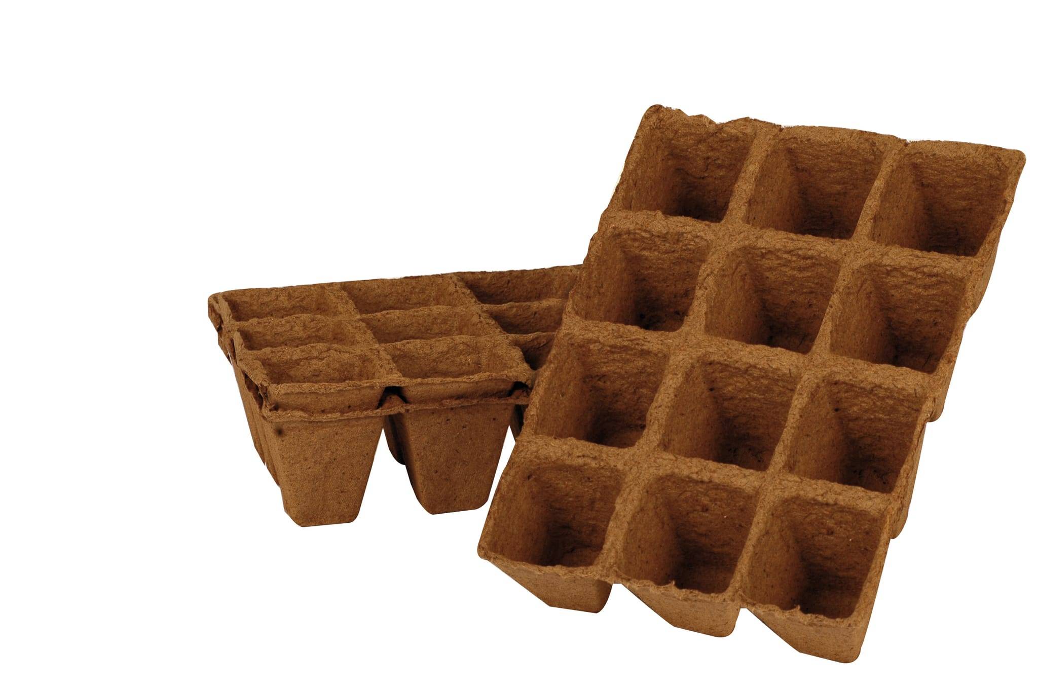 Lot de 36 godets biodegradable en plaque 4x5cm