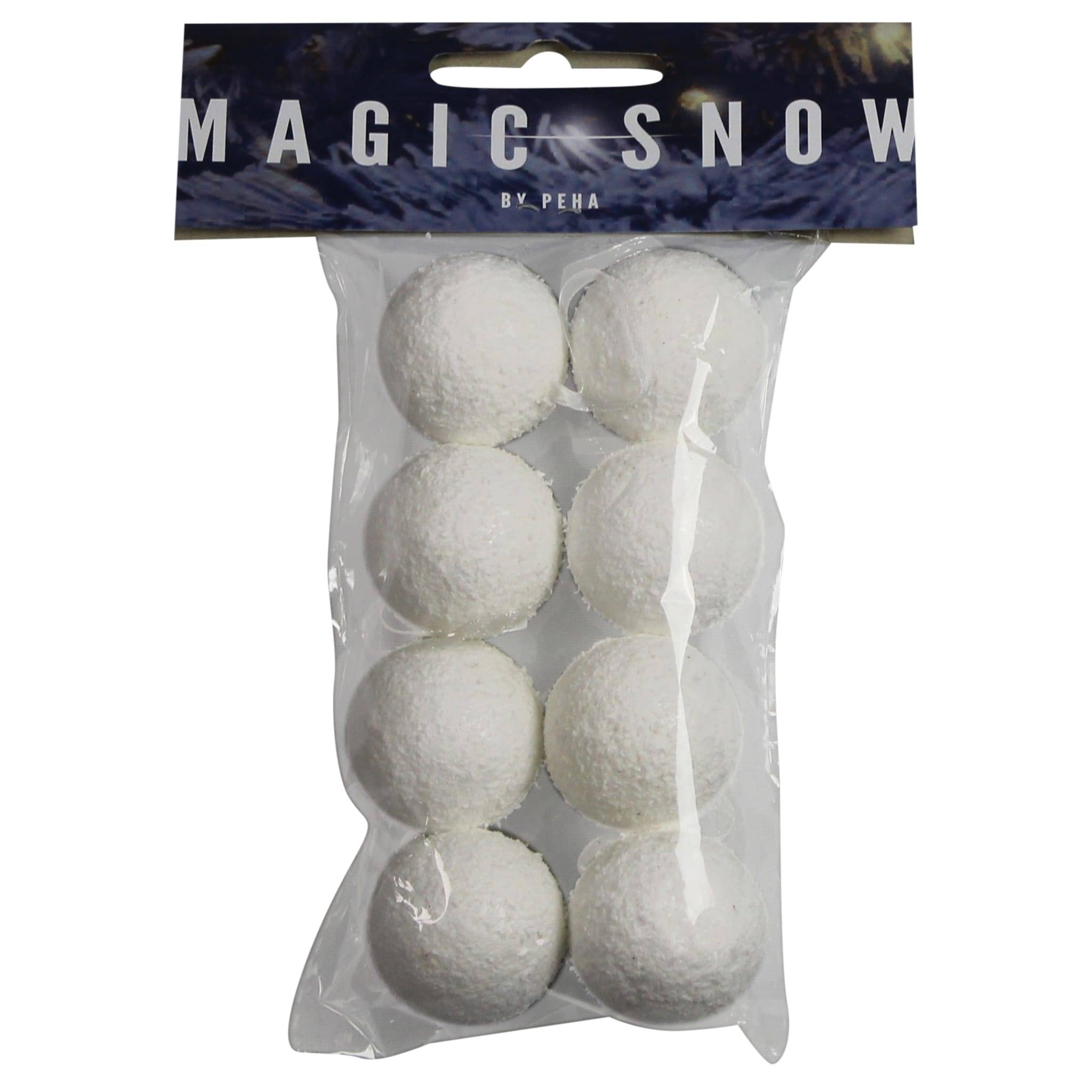Peha - 8 Suspension boules neige 4cm blanc