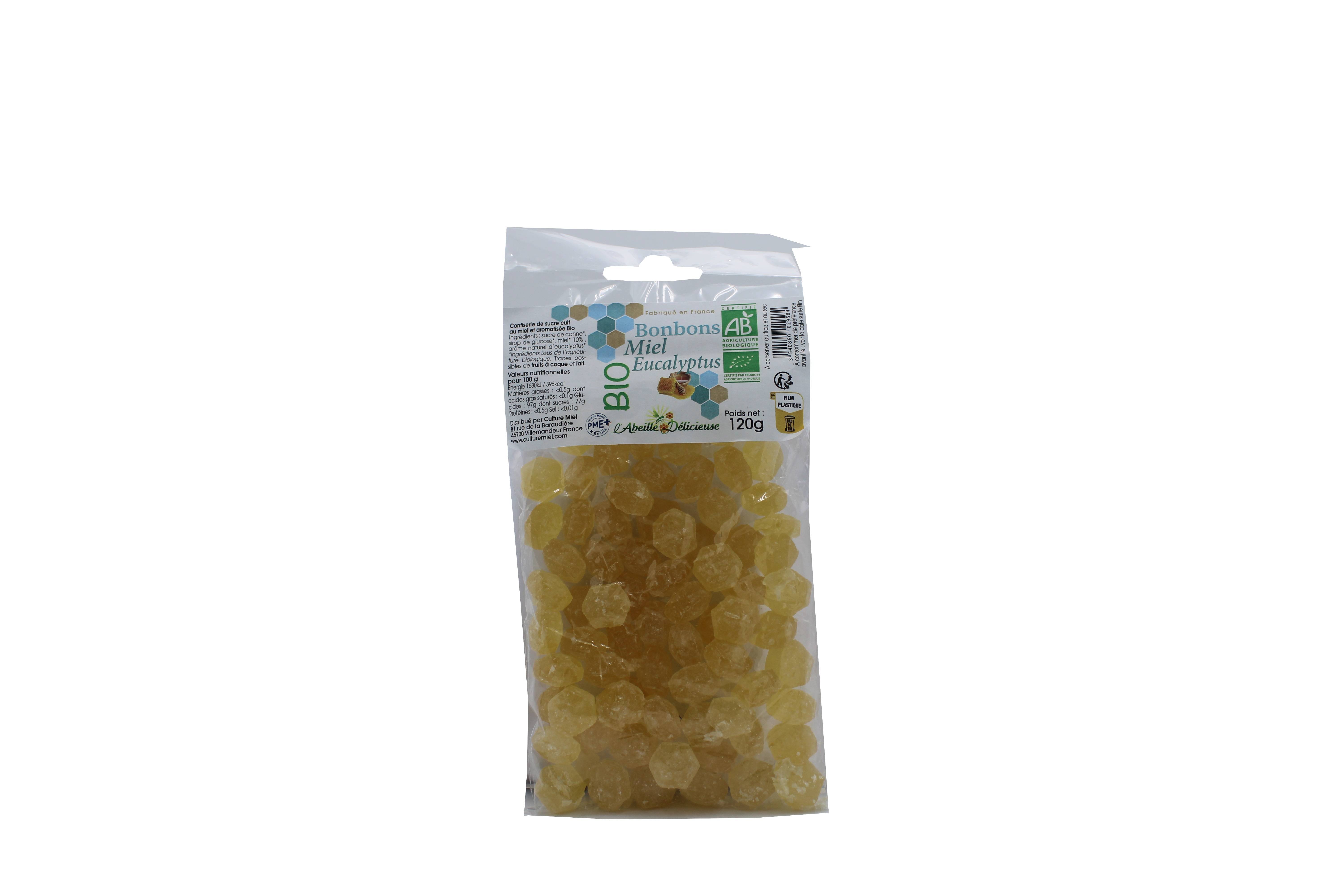 Bonbon bio miel et eucalyptus