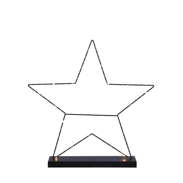Deco estrella negra 25 led a pilas -hierro-Negro- b9xd55cm - Imagen 2