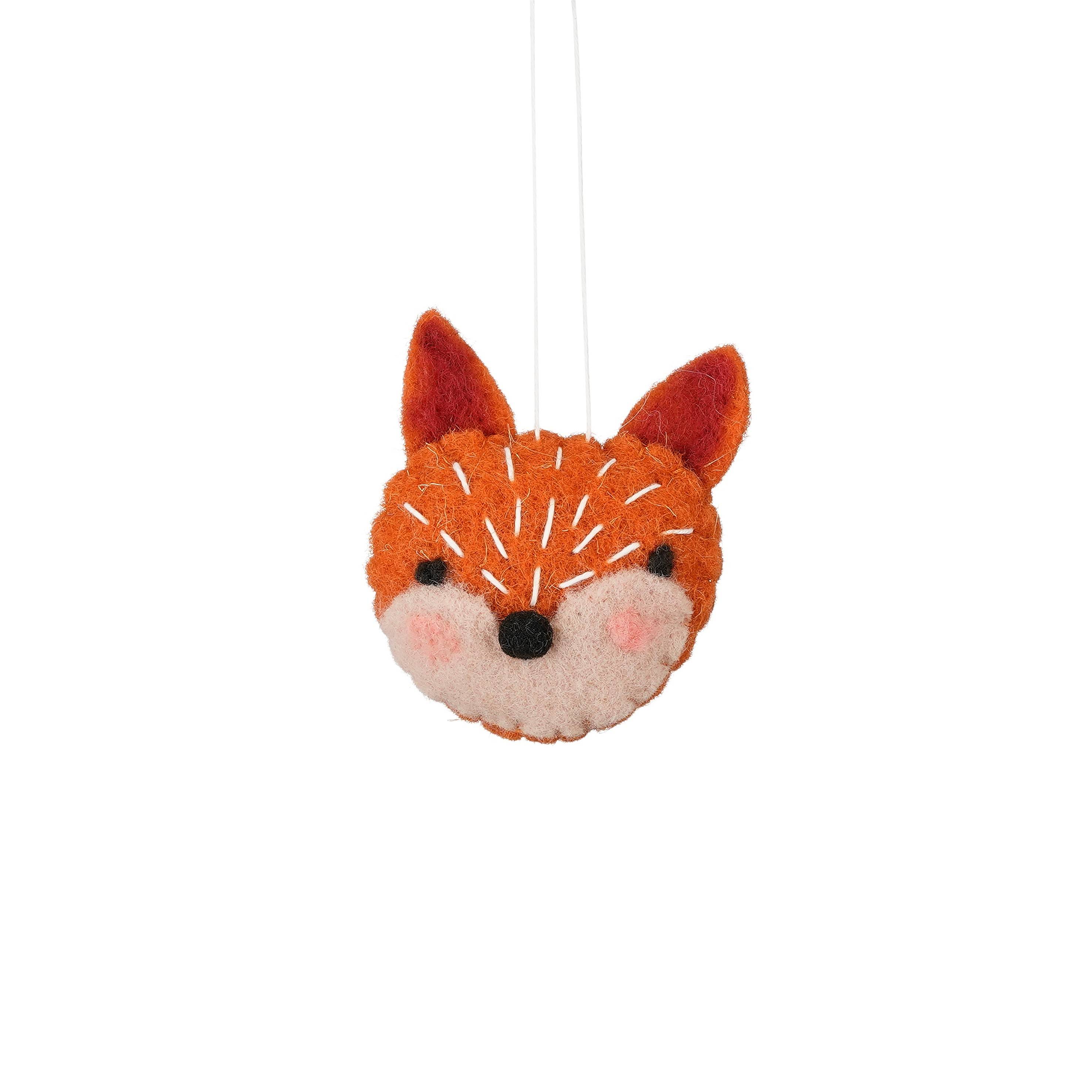 Ornement renard orange -laine-Orange- l7,5xb3xh7cm