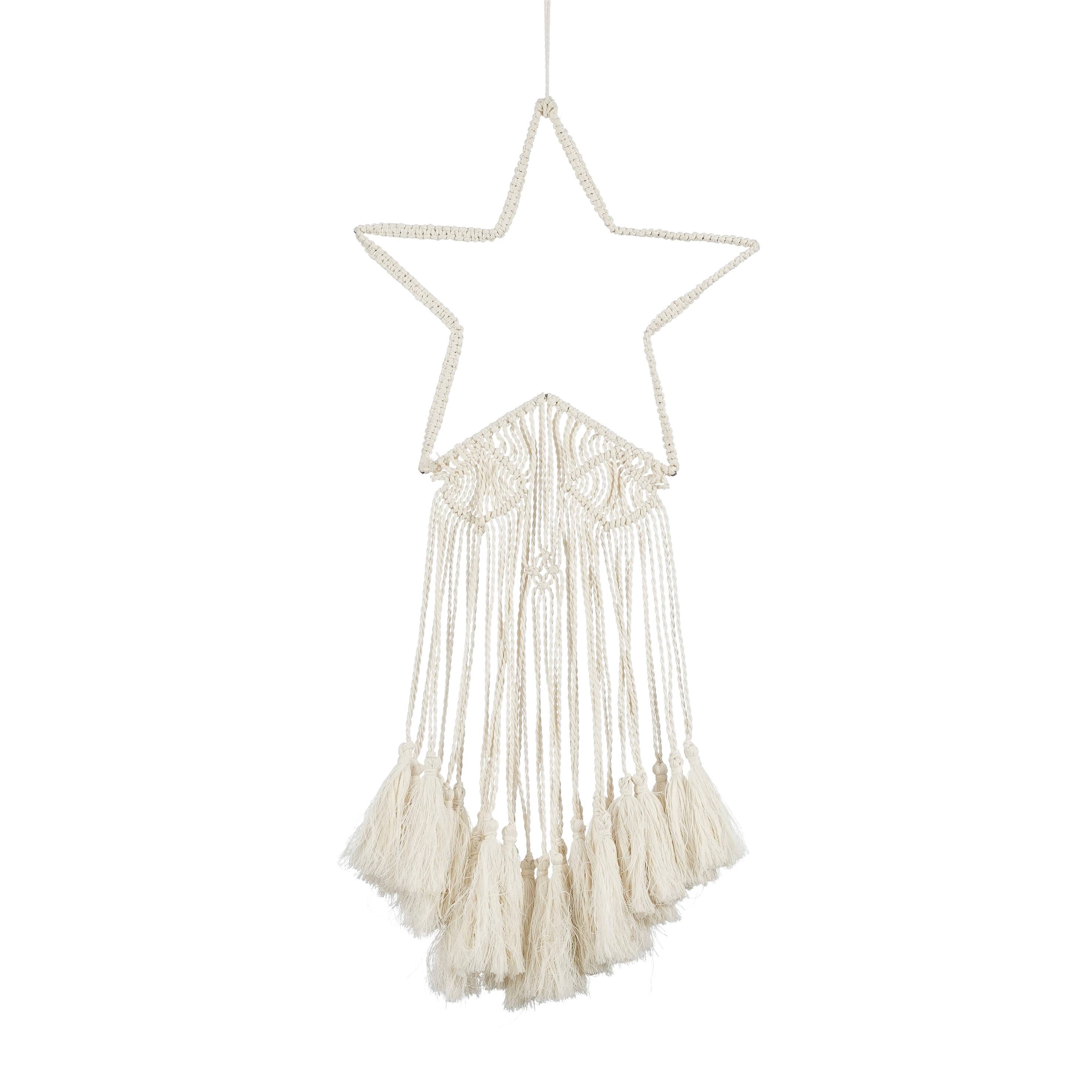 Deco hanger etoile macrame-Coton-Blanc Casse- l100xb40xh1cm