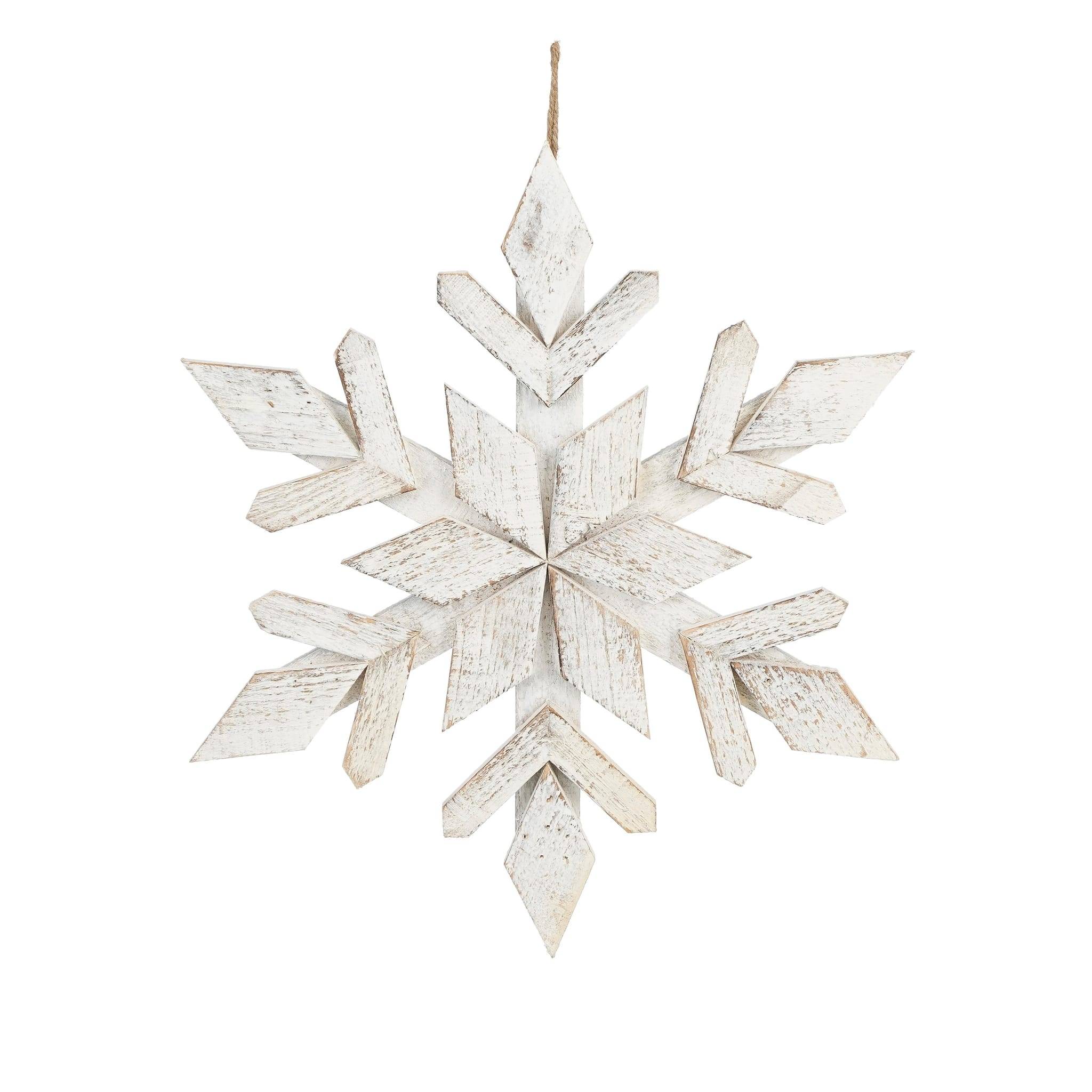 Flocon neige suspendre white wash -sapin-White Wash- d45cm