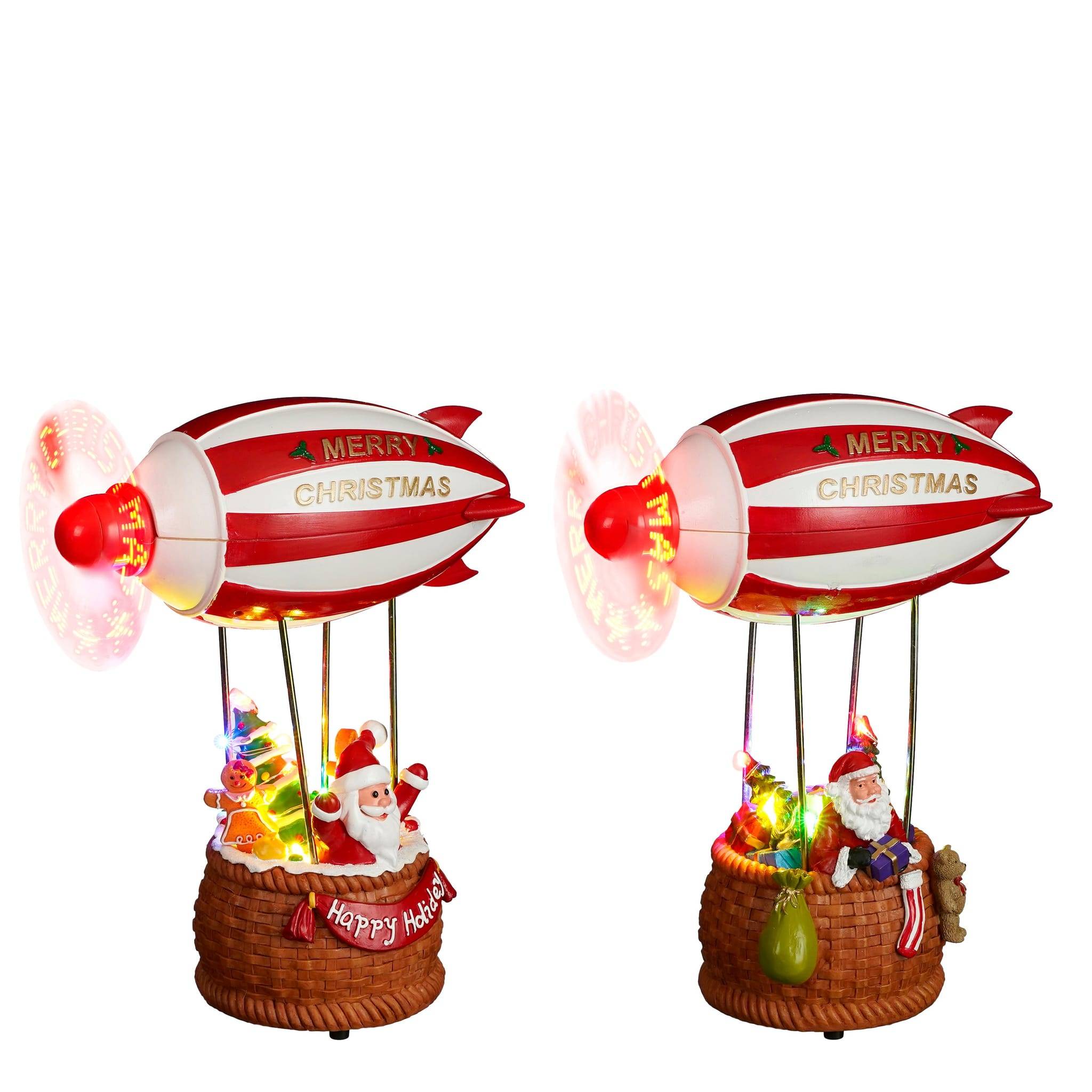 Zeppelin led rouge 2Ass Fonc.sur batt -poly-Rouge- l16xb9xh20,5cm