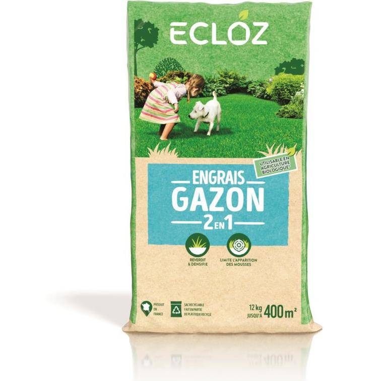 Ecloz - Engrais gazon 2 en 1 qui limite apparition mousse Ecloz 400 m² - Imagen 3