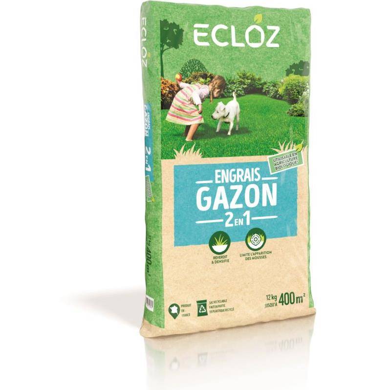 Ecloz - Engrais gazon 2 en 1 qui limite apparition mousse Ecloz 400 m² - Imagen 1