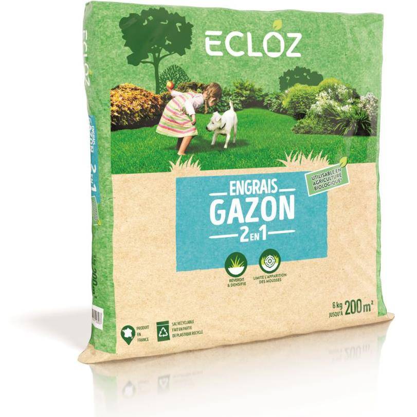 Ecloz - Ecloz -  Engrais gazon 2 en 1 limite apparition mousse 200 m² - Image 2