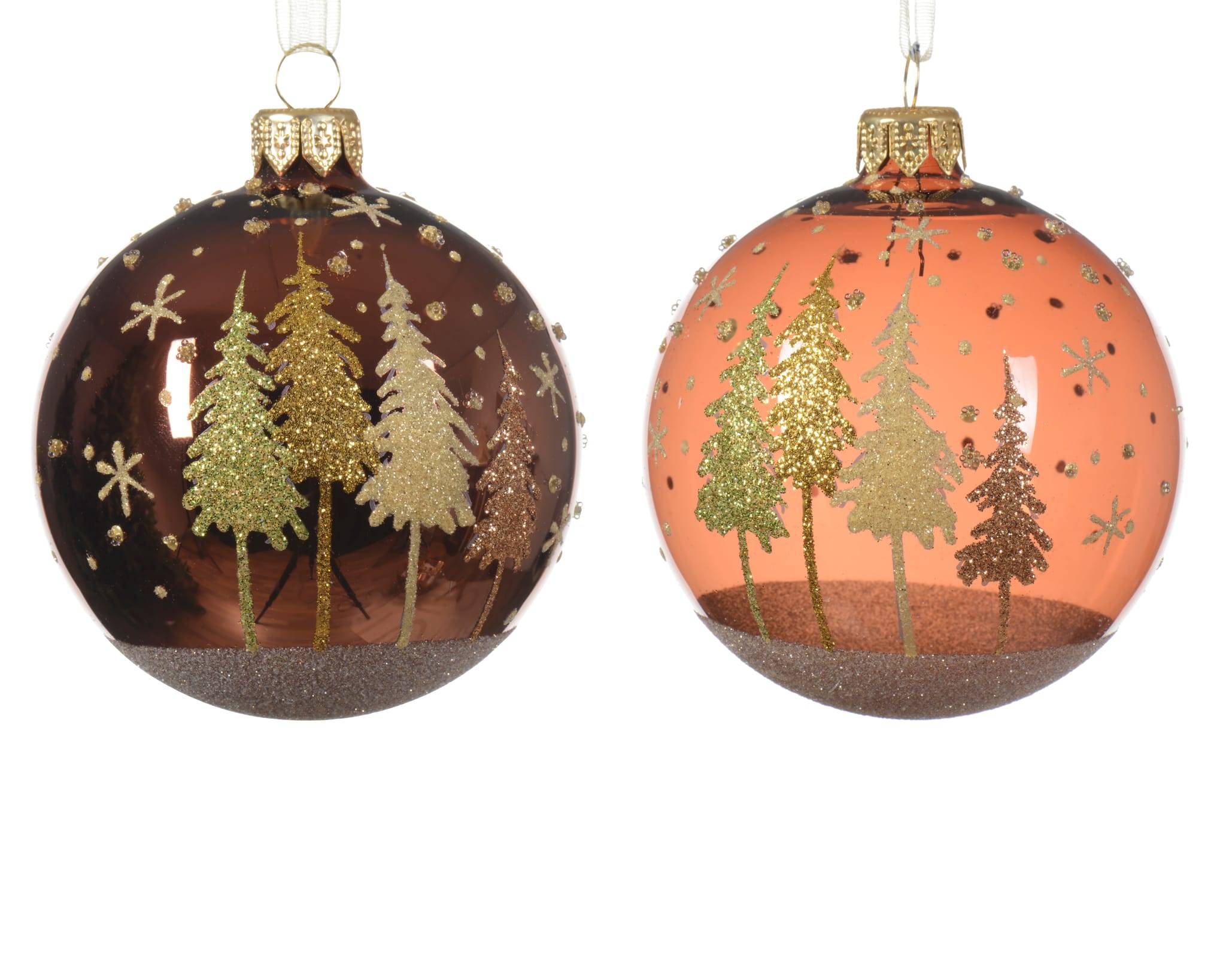 Boule verre sapins