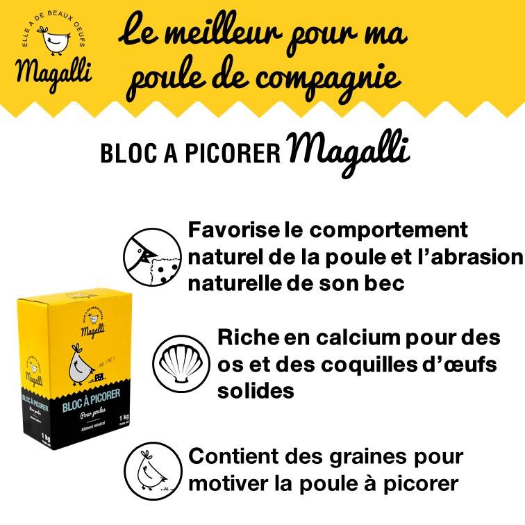 Magalli - Bloc à picorer pour poules 1 Kg - MAGALLI - Image 4