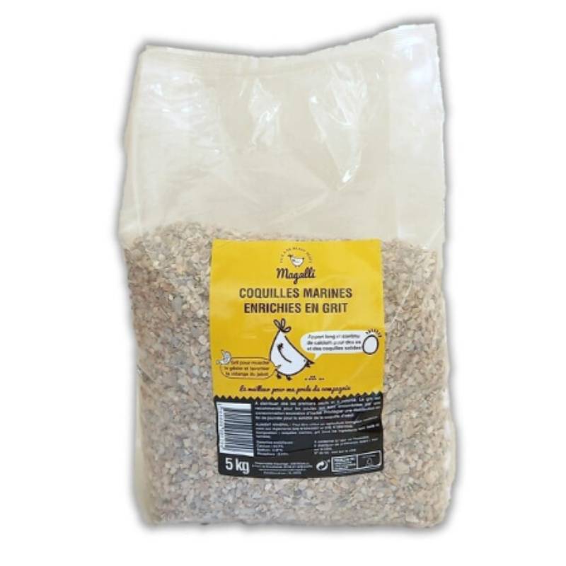Magalli - Coquilles Marines Calcaires Enrichies En Grit 5 kg - MAGALLI