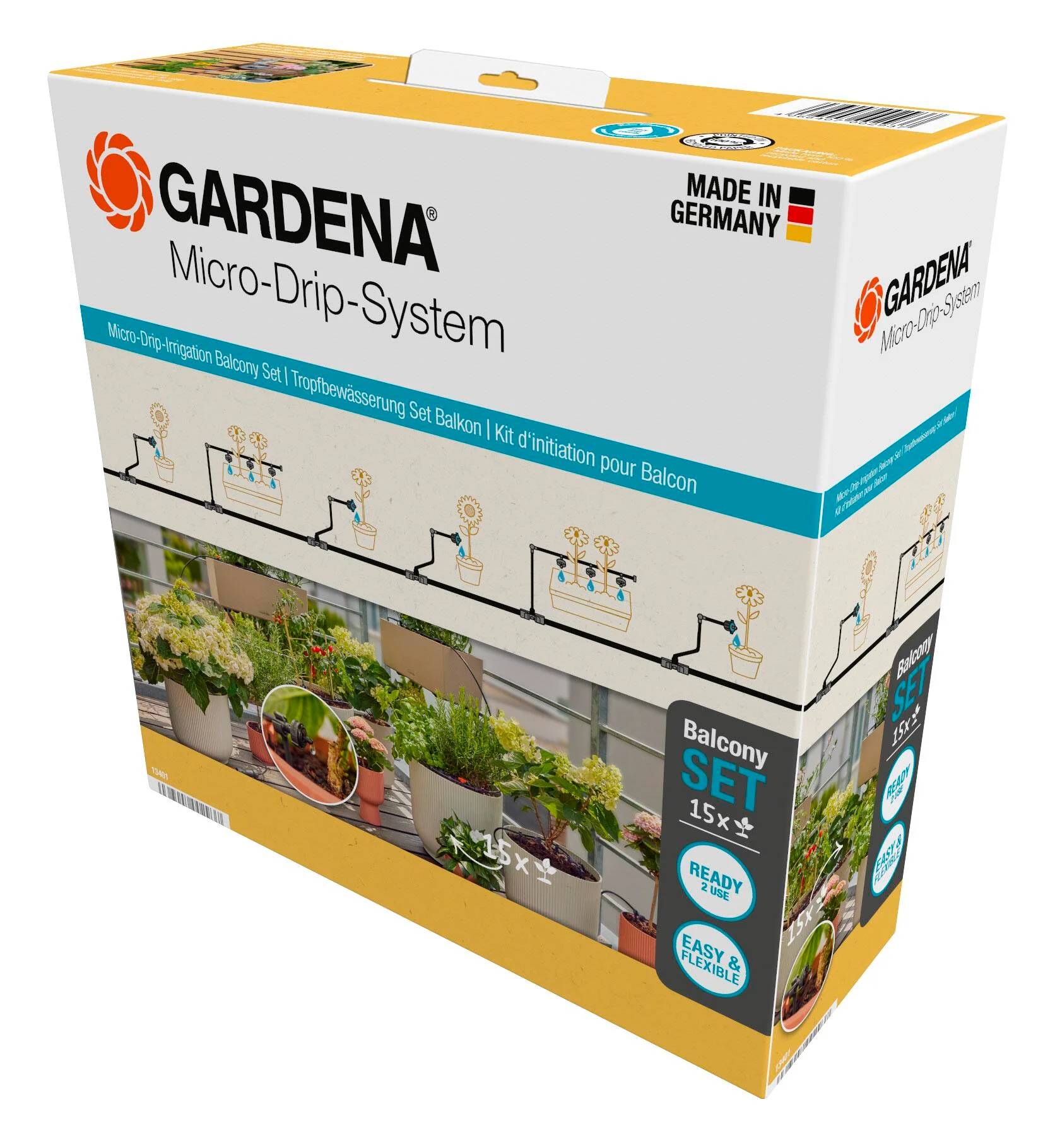 Gardena - Kit d'arrosage goutte-à-goutte balcon 15 plantes - Gardena - Imagen 3