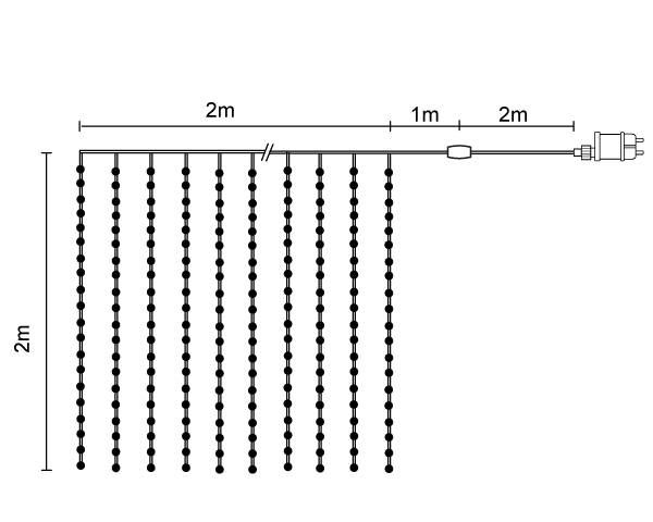 Blachere Illumination - Rideau LED connecté personnalisable - L.2 x H.2 m - BLACHERE ILLUMINATION - Imagen 1