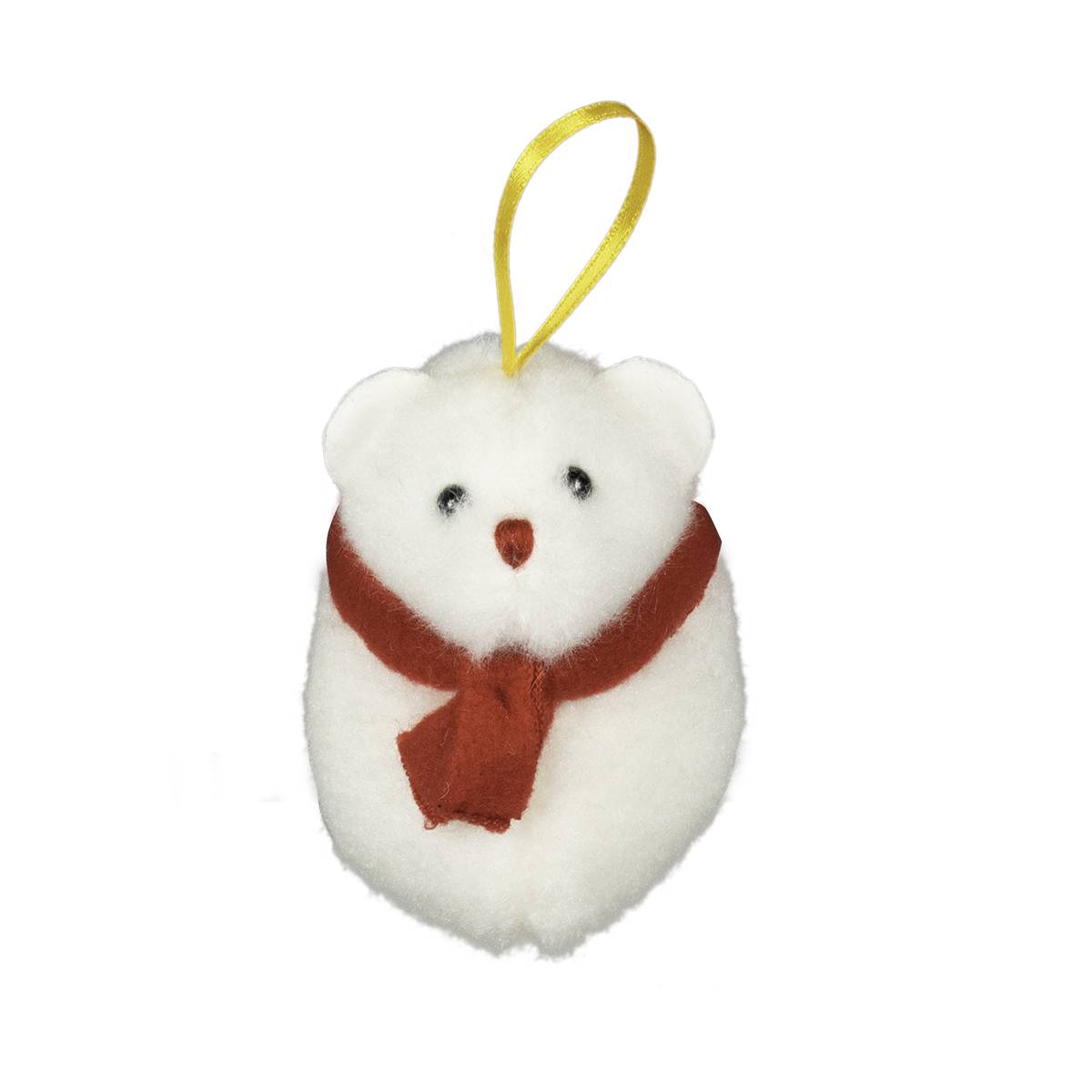 Ours blanc écharpe rouge