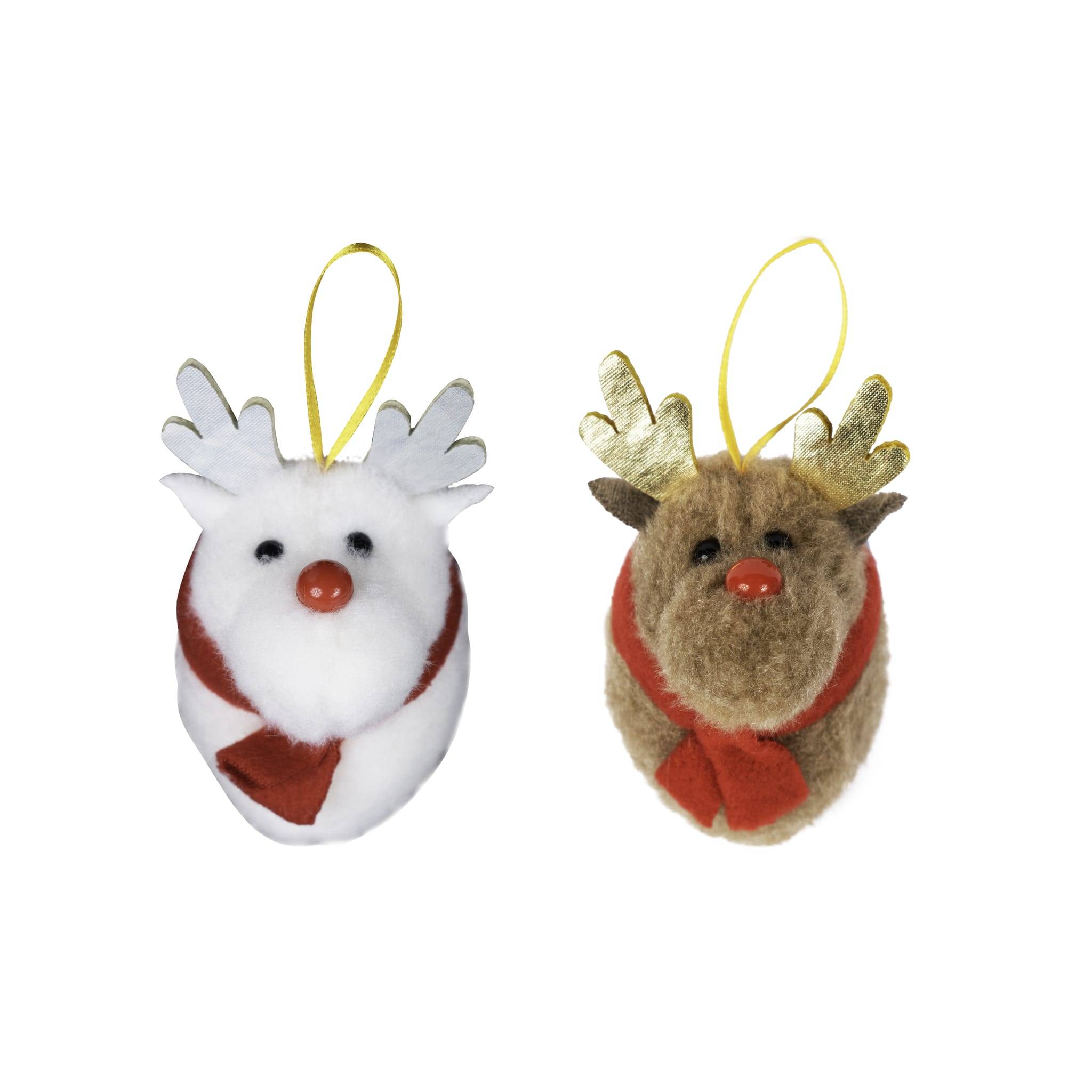 Peluche Renne Blanc et brun écharpe