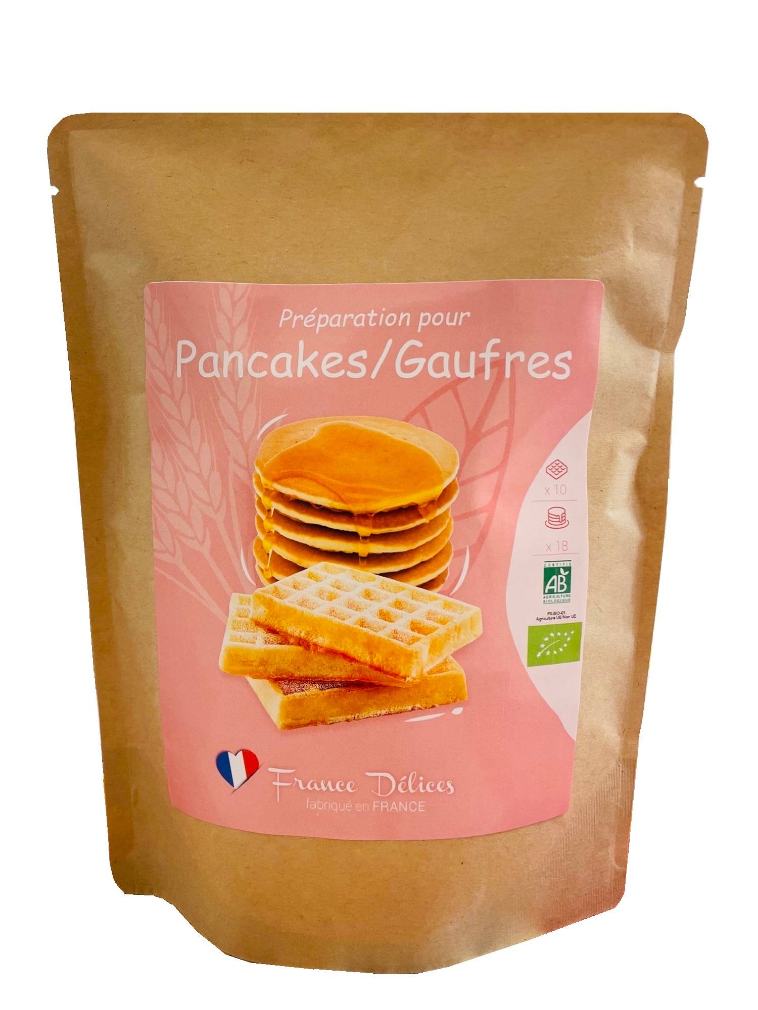 France Délices - Preparación Pancakes Gofres Bio 2-en-1 300 g - FRANCE DÉLICES - Imagen 1