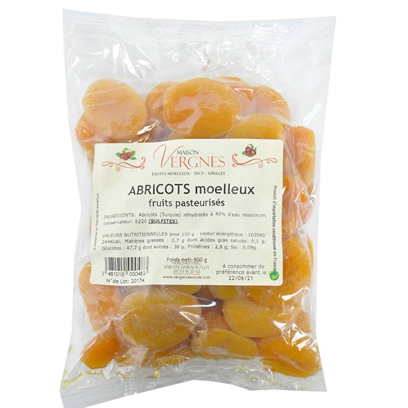 Les Vergers d'Escoute - Los Vergeles de Escoute - Bolsa de albaricoques suaves 500 g