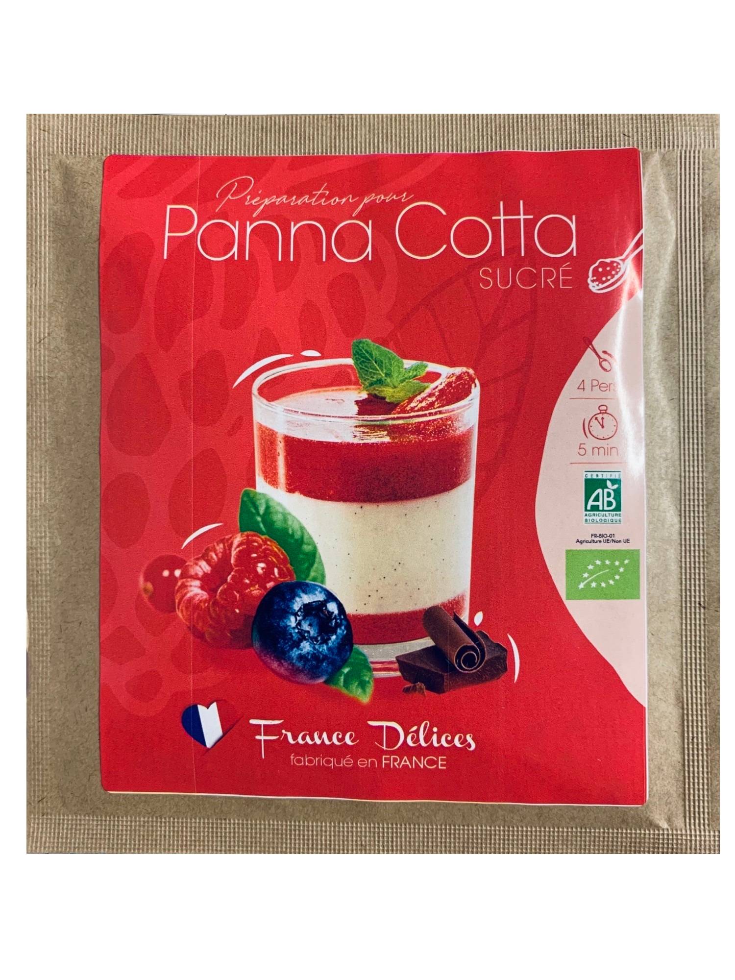 France Délices - Preparación para Panna Cotta postre orgánico 40 g - FRANCE DÉLICES - Imagen 1