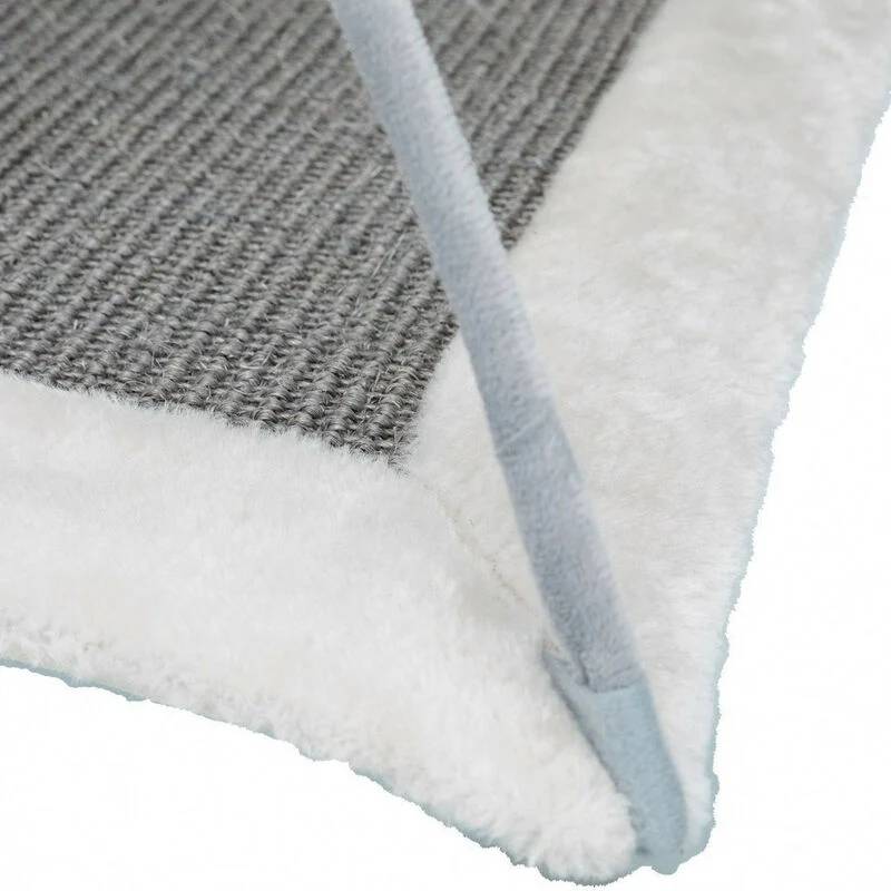 Alfombra rascador sisal/peluche gris/gris claro 60 × 33 × 42 cm - Imagen 5