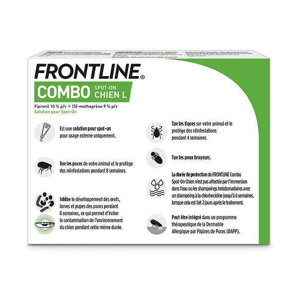 Elimination puces et tiques Frontline combo cn 20-40kg 6x2,68ml - FRONTLINE - Image 3