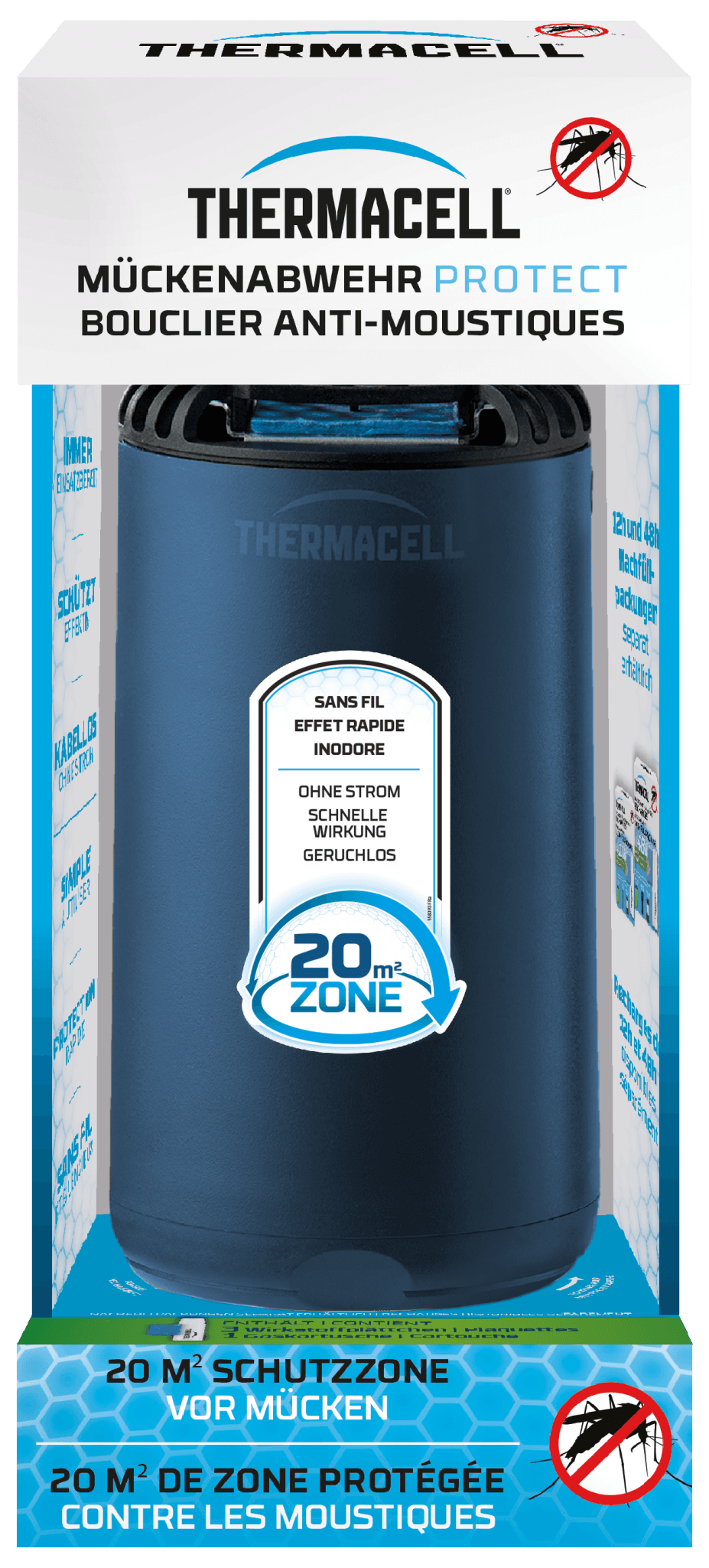 Appareil anti-moustiques sans fil diffuseur bleu nuit 20m² – THERMACELL - Imagen 1