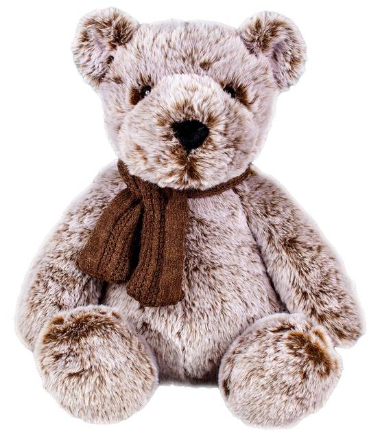 Peluche Ours assis brun chiné Écharpe (Grand Modèle) - Kalidou