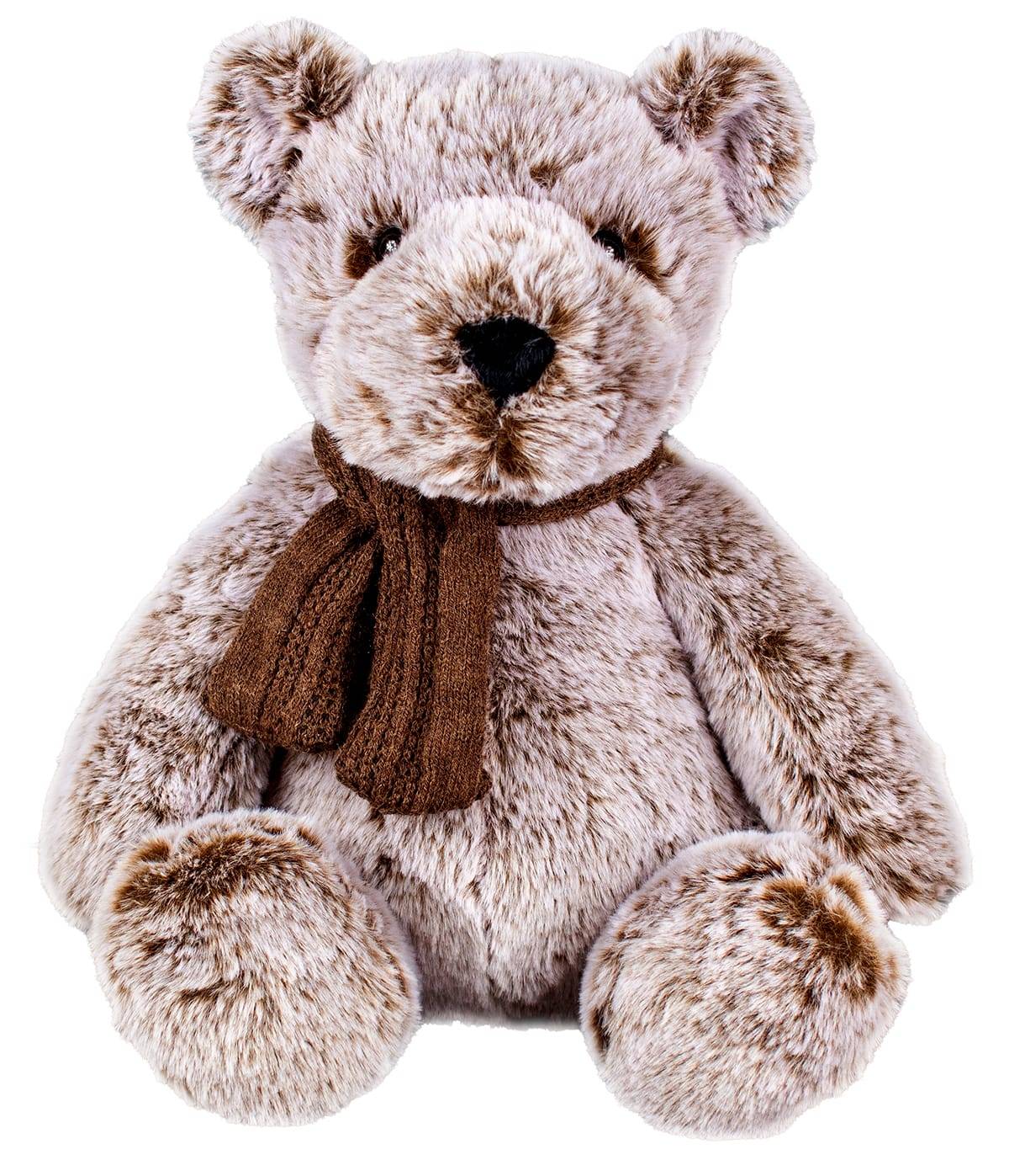 Peluche Ours assis brun chiné  Écharpe (Grand Modèle) - Kalidou
